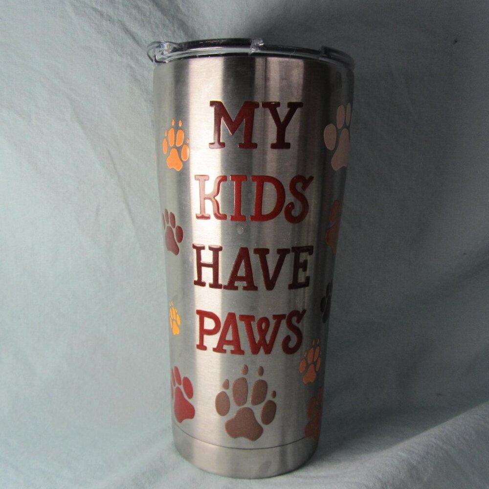 20 oz tervis paw print tumbler "my kids have paws" (w1920)